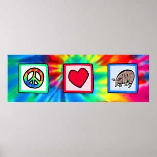 Peace, Love, Armadillos Poster