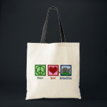 Peace Love Armadillos Tote Bag<br><div class="desc">A cute armadillo lover gift for a school with a funny animal mascot. Peace Love Armadillos.</div>