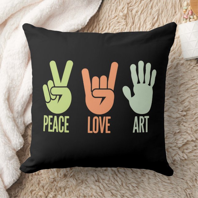 Peace Love Art – Creative Expression Cushion (Blanket)