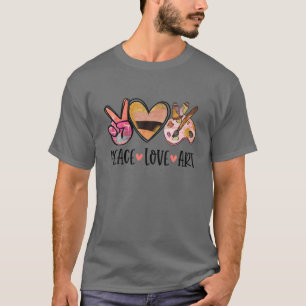 Peace Love Art Painting Palette Cute Art Teacher T-Shirt