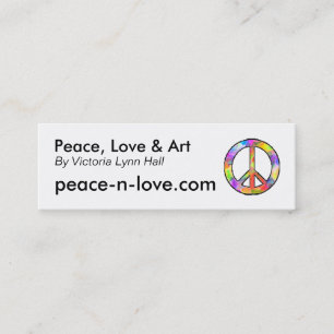 Peace, Love & Art Promotional Mini Business Card