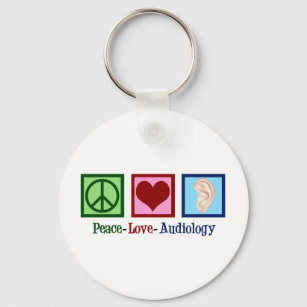 Peace Love Audiology Cute Audiologist Key Ring