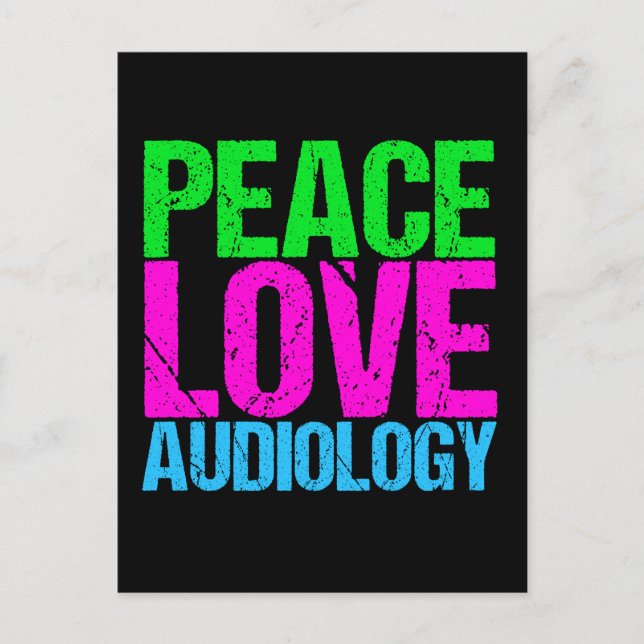 Peace Love Audiology Postcard (Front)