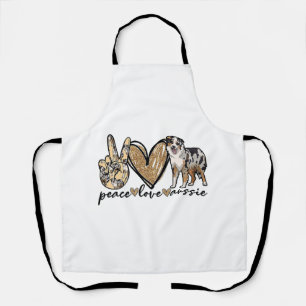 Peace, Love, Aussie, Australian Shepherd Dog, Pets Apron