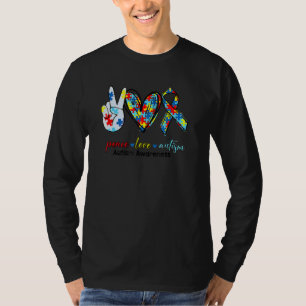 Peace Love Autism Awareness Men Women Kids Boys G T-Shirt