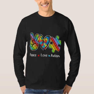 Peace Love Autism Awareness Pop It Fidget Toy Auti T-Shirt