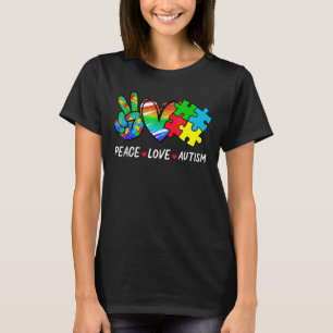 Peace Love Autism Awareness Pop It Fidget Toy Auti T-Shirt