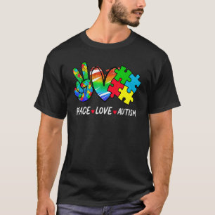 Peace Love Autism Awareness Pop It Fidget Toy Auti T-Shirt