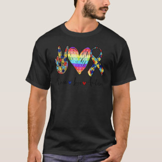 Peace Love Autism Awareness Pop It Fidget Toy Auti T-Shirt