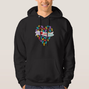 Peace Love Autism Awareness Toy Autism Puzzle Hoodie