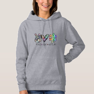 Peace, Love, Autism Hoodie