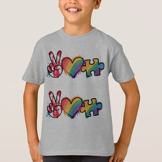 Peace.Love.Autism  T-Shirt (Front)