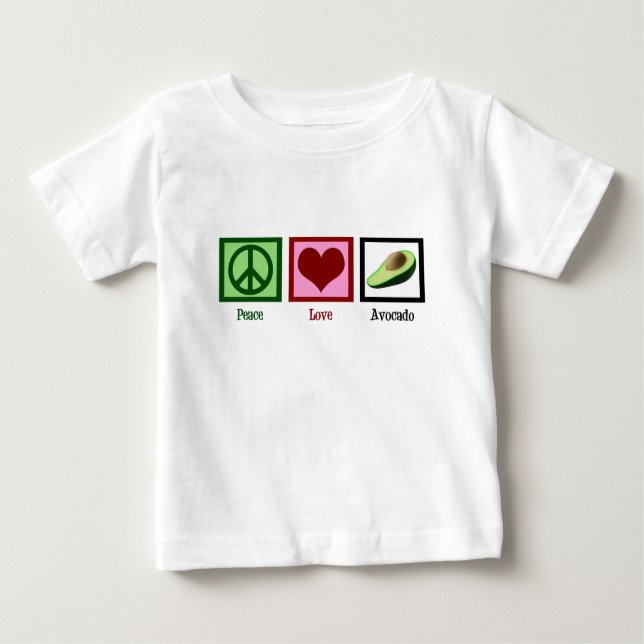 Peace Love Avocado Baby T-Shirt (Front)