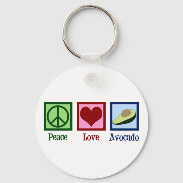 Peace Love Avocado Key Ring (Front)
