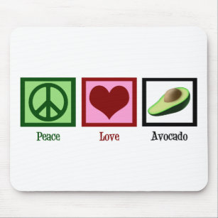Peace Love Avocado Mouse Pad