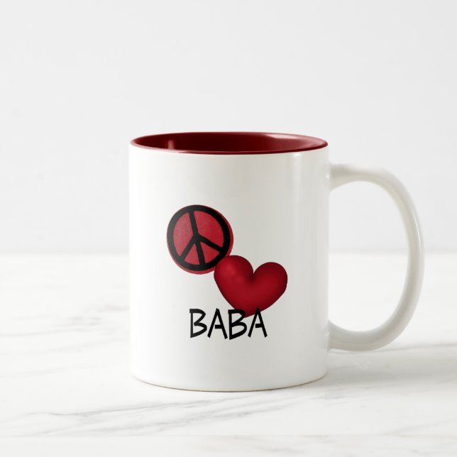 Peace Love Baba Two-Tone Coffee Mug (Right)