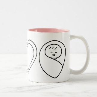 Peace Love Babies Two-Tone Coffee Mug