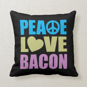 Peace Love Bacon Cushion