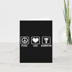 Peace Love Badminton Badminton Player Shuttle Spor Card