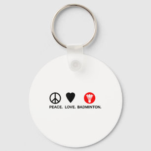 Peace Love Badminton Badminton Player Shuttle Spor Key Ring