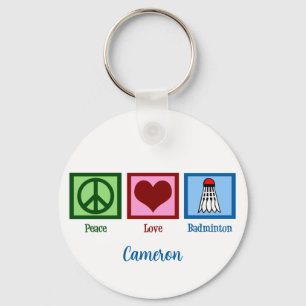 Peace Love Badminton Custom Key Ring