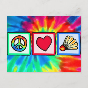 Peace, Love, Badminton Postcard