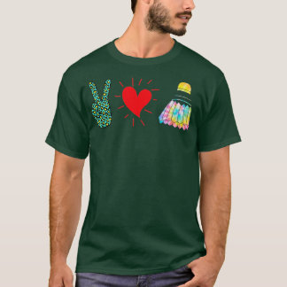 peace love badminton shuttlecock T T-Shirt