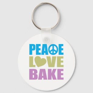 Peace Love Bake Key Ring