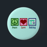 Peace Love Baking Cute Bakery Teal Stand Mixer 6 Cm Round Badge<br><div class="desc">Peace Love Baking. A cute baker gift for someone who owns a bakery shop and loves pretty baked goods.</div>