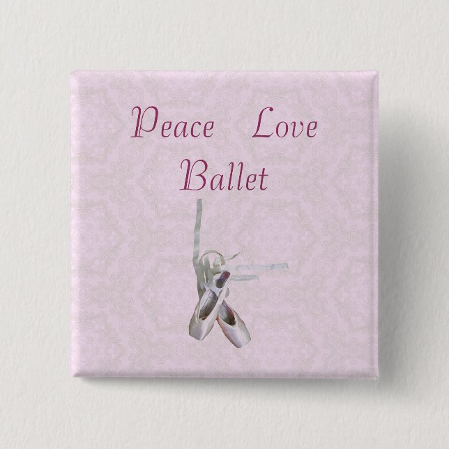 'Peace, Love & Ballet' Lace Button (Front)