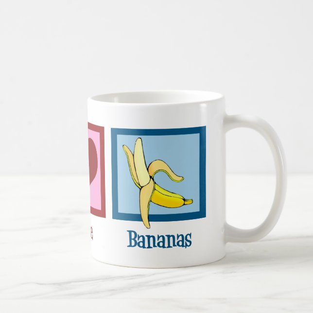 Peace Love Bananas Coffee Mug (Right)