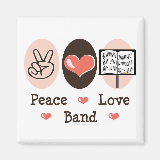 Peace Love Band Magnet (Front)