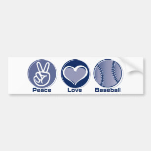 Peace Love Baseball Bumper Sticker