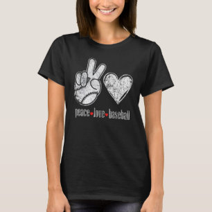Peace Love Baseball Cute For Women Teen Girls T-Shirt