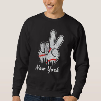 Peace Love Baseball New York Ny Skyline Apparel  2 Sweatshirt