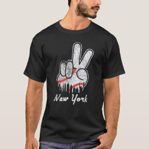 Peace Love Baseball New York Ny Skyline Apparel  2 T-Shirt