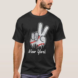 Peace Love Baseball New York Ny Skyline Apparel  2 T-Shirt