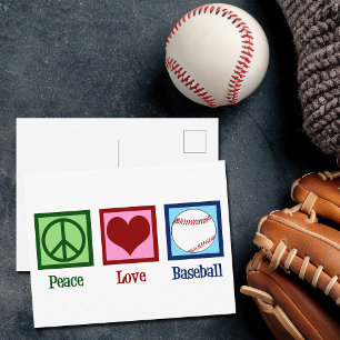Peace Love Baseball Postcard