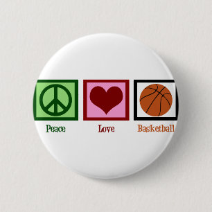 Peace Love Basketball 6 Cm Round Badge