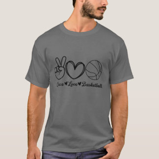 Peace Love Basketball Basketball Enthusiast Game D T-Shirt