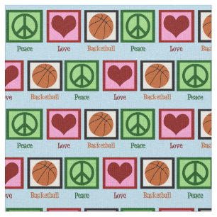 Peace Love Basketball Fabric