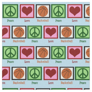 Peace Love Basketball Fabric