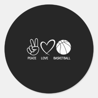 Peace love basketball funny basketball lover classic round sticker