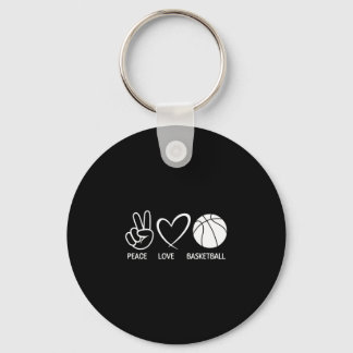 Peace love basketball funny basketball lover key ring