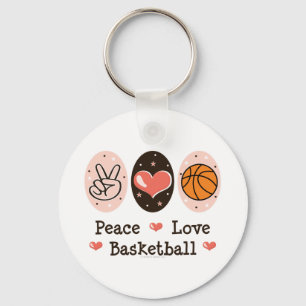 Peace Love Basketball Key Chain