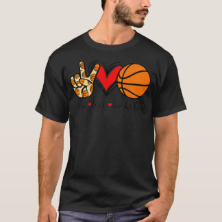 Peace Love Basketball Kids Sports Team Game Coach  T-Shirt