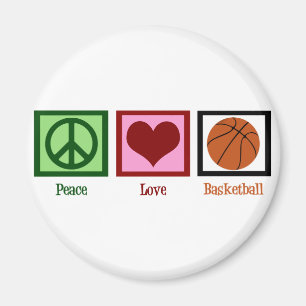 Peace Love Basketball Magnet