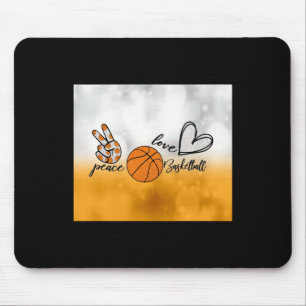 Peace Love Basketball Mouse Pad