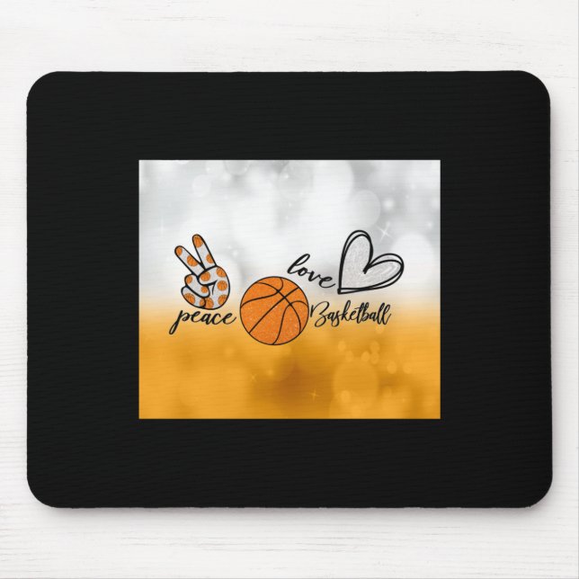 Peace Love Basketball  Mouse Pad (Front)