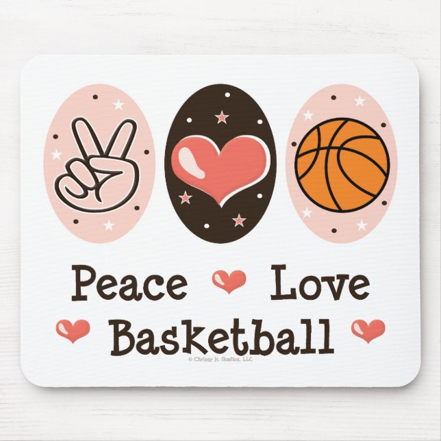 Peace Love Basketball Mousepad (Front)
